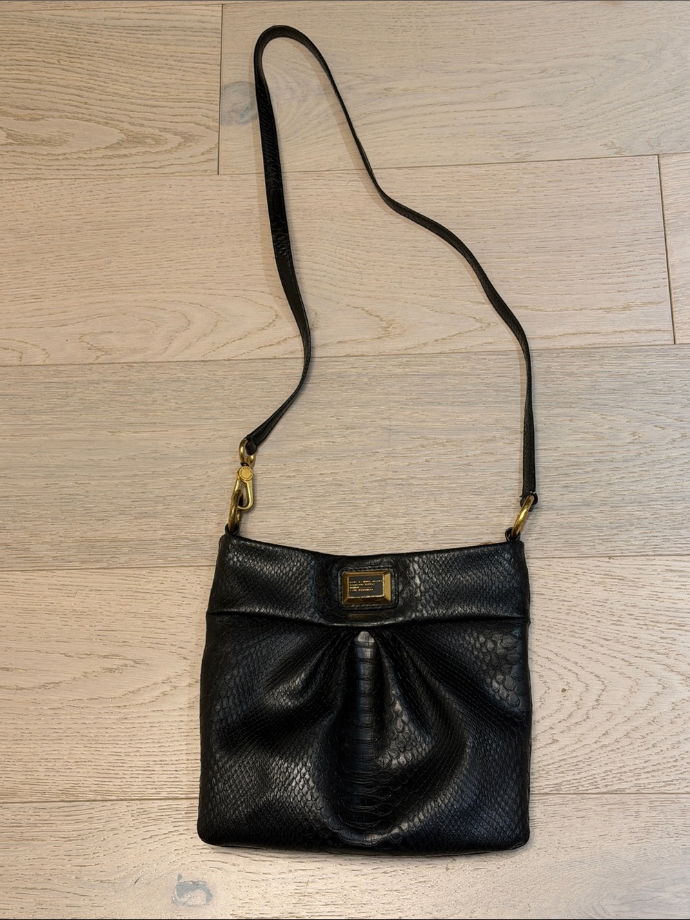 Marc By Marc Jacobs Black Leather Crossbody with Gold Hardware